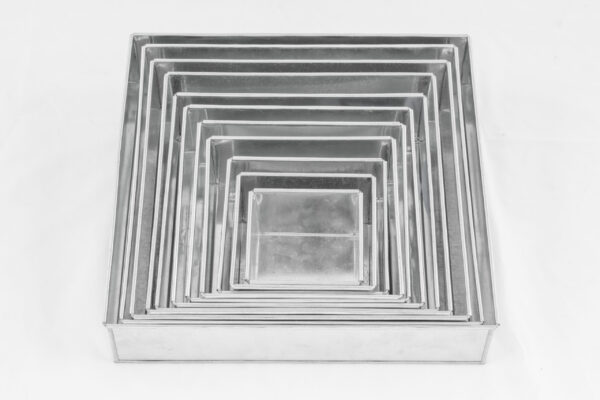 Set of 11 Tier Square Multilayer Birthday Wedding Anniversary Cake Tins / Pans / Mould by Falcon / Pans / Mould by Falcon
