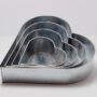 Set of 4 Tier Heart Multilayer Birthday Wedding Anniversary Cake Tins / Pans / Mould by Falcon 3" Deep