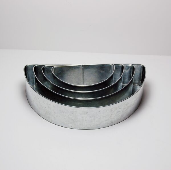 Set of 4 Tier Half Moon Multilayer Birthday Wedding Anniversary Cake Tins / Pans / Mould by Falcon 3" Deep