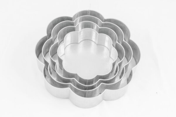 Set of 4 Tier Petal Multilayer Birthday Wedding Anniversary Cake Tins / Pans / Mould by Falcon 3" Deep