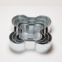 Set of 4 Tier Square Petal Multilayer Birthday Wedding Anniversary Cake Tins / Pans / Mould by Falcon 3" Deep