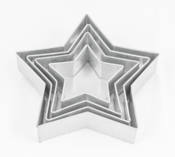 Set of 4 Tier Star Multilayer Birthday Wedding Anniversary Cake Tins / Pans / Mould by Falcon 3″ Deep