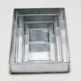 Set of 4 Tier Rectangle Multilayer Birthday Wedding Anniversary Cake Tins / Pans / Mould by Falcon 3" Deep