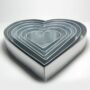 Set of 6 Tier Heart Multilayer Birthday Wedding Anniversary Cake Tins / Pans / Mould by Falcon 3" Deep
