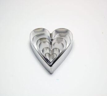 Sets of 6 Heart Shape Cookie Cutter – 1″ Deep