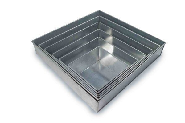 Set of 6 Tier Square Multilayer Birthday Wedding Anniversary Cake Tins / Pans / Mould by Falcon