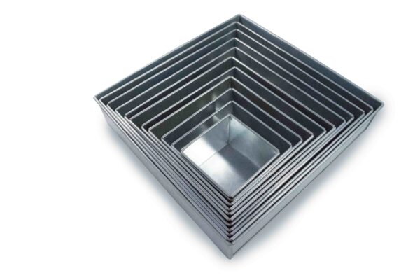 Set of 11 Tier Square Multilayer Birthday Wedding Anniversary Cake Tins / Pans / Mould by Falcon