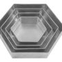 Set of 4 Tier Hexagon Multilayer Birthday Wedding Anniversary Cake Tins / Pans / Mould by Falcon