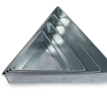 Set of 4 Tier Triangle Multilayer Birthday Wedding Anniversary Cake Tins / Pans / Mould by Falcon 3″ Deep