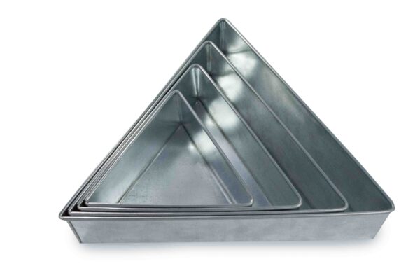 Set of 4 Tier Triangle Multilayer Birthday Wedding Anniversary Cake Tins / Pans / Mould by Falcon 3" Deep