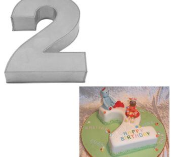 Small Number Two Birthday Wedding Anniversary Cake Tins / Pans / Mould by Falcon 10″ x 8″ x 2.5″ Deep