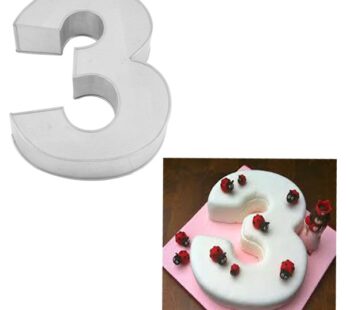 Small Number Three Birthday Wedding Anniversary Cake Tins / Pans / Mould by Falcon 10″ x 8″ x 2.5″ Deep