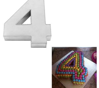 Small Number Four Birthday Wedding Anniversary Cake Tins / Pans / Mould by Falcon 10″ x 8″ x 2.5″ Deep