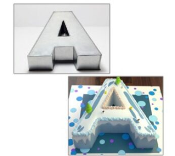 Small Alphabet “A” Birthday Wedding Anniversary Cake Tins / Pans / Mould by Falcon 10″ x 8″ x 2.5″ Deep