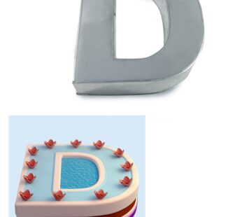 Small Alphabet “D” Birthday Wedding Anniversary Cake Tins / Pans / Mould by Falcon 10″ x 8″ x 2.5″ Deep