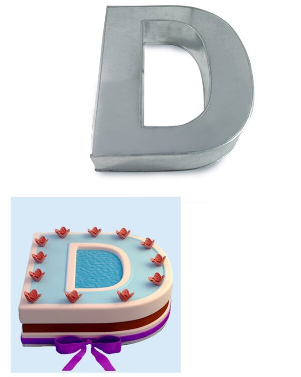 Small Alphabet "D" Birthday Wedding Anniversary Cake Tins / Pans / Mould by Falcon 10" x 8" x 2.5" Deep