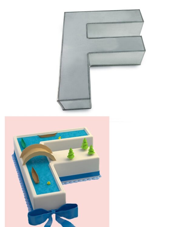 Large Alphabet "F" Birthday Wedding Anniversary Cake Tins / Pans / Mould by Falcon 14" x 10" x 3" Deep