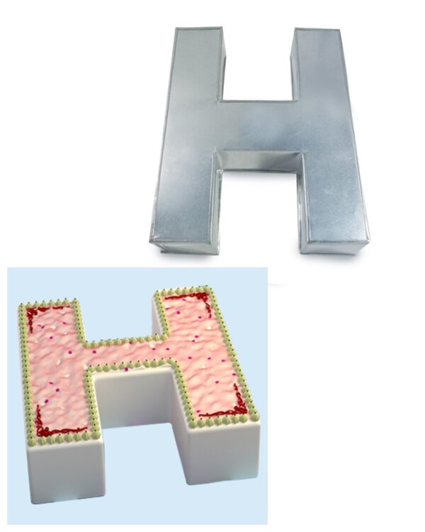 Small Alphabet "H" Birthday Wedding Anniversary Cake Tins / Pans / Mould by Falcon 10" x 8" x 2.5" Deep