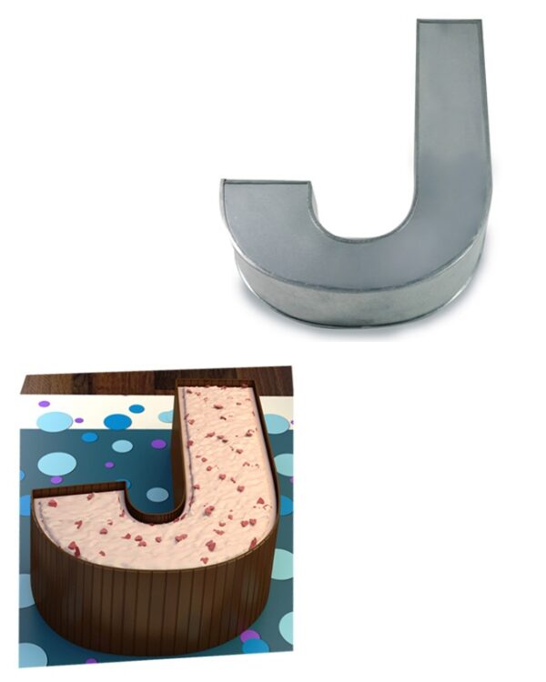 Small Alphabet "J" Birthday Wedding Anniversary Cake Tins / Pans / Mould by Falcon 10" x 8" x 2.5" Deep