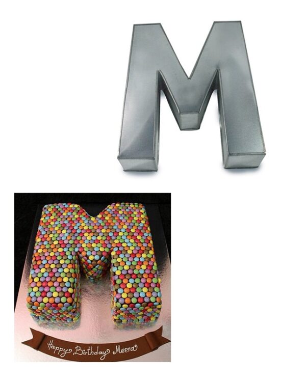 Large Alphabet "M" Birthday Wedding Anniversary Cake Tins / Pans / Mould by Falcon 14" x 10" x 3" Deep
