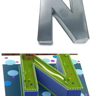 Small Alphabet “N” Birthday Wedding Anniversary Cake Tins / Pans / Mould by Falcon 10″ x 8″ x 2.5″ Deep