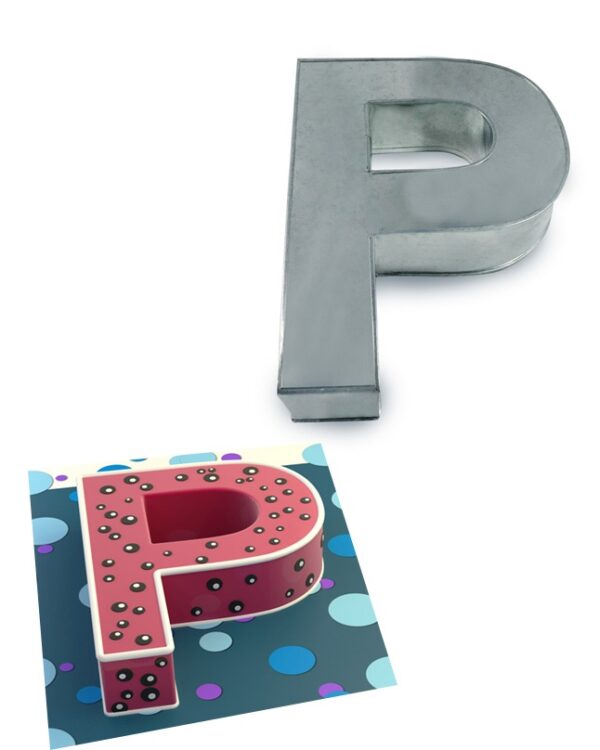 Large Alphabet "P" Birthday Wedding Anniversary Cake Tins / Pans / Mould by Falcon 14" x 10" x 3" Deep