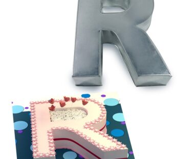Small Alphabet “R” Birthday Wedding Anniversary Cake Tins / Pans / Mould by Falcon 10″ x 8″ x 2.5″ Deep