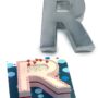 Small Alphabet "R" Birthday Wedding Anniversary Cake Tins / Pans / Mould by Falcon 10" x 8" x 2.5" Deep