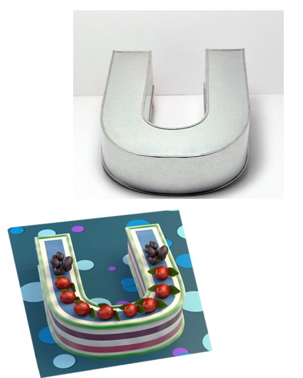 Small Alphabet "U" Birthday Wedding Anniversary Cake Tins / Pans / Mould by Falcon 10" x 8" x 2.5" Deep