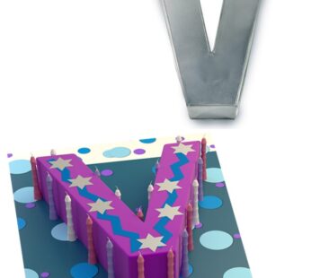 Small Alphabet “V” Birthday Wedding Anniversary Cake Tins / Pans / Mould by Falcon 10″ x 8″ x 2.5″ Deep