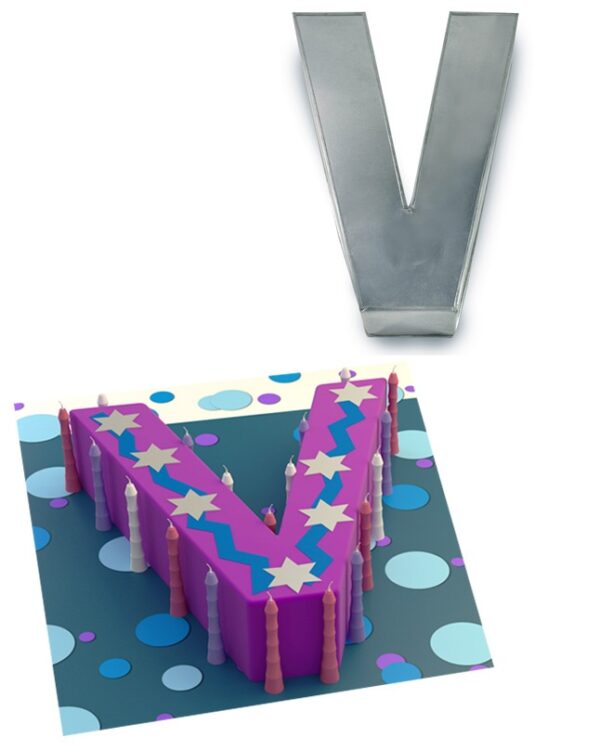Small Alphabet "V" Birthday Wedding Anniversary Cake Tins / Pans / Mould by Falcon 10" x 8" x 2.5" Deep