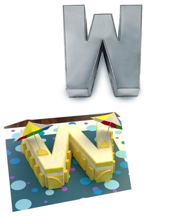 Small Alphabet "W" Birthday Wedding Anniversary Cake Tins / Pans / Mould by Falcon 10" x 8" x 2.5" Deep