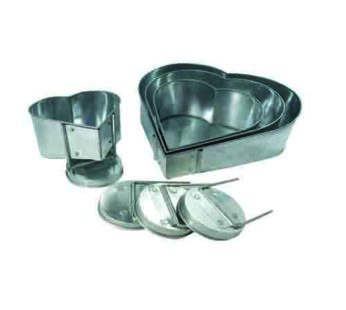 Set of 4 Tier Mini Topsy Turvy Heart Multilayer Birthday Wedding Anniversary Cake Tins / Pans / Mould by Falcon