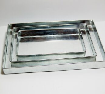 Sets of 3 Rectangle Pizza Pans Size =  7″,9″,13″ (all 1.2″ Deep)