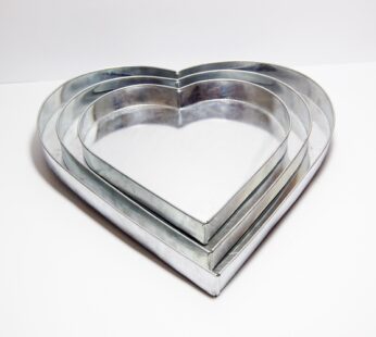 Sets of 3 Heart Pizza Pans Size =  7″,9″,13″ (all 1.2″ Deep)