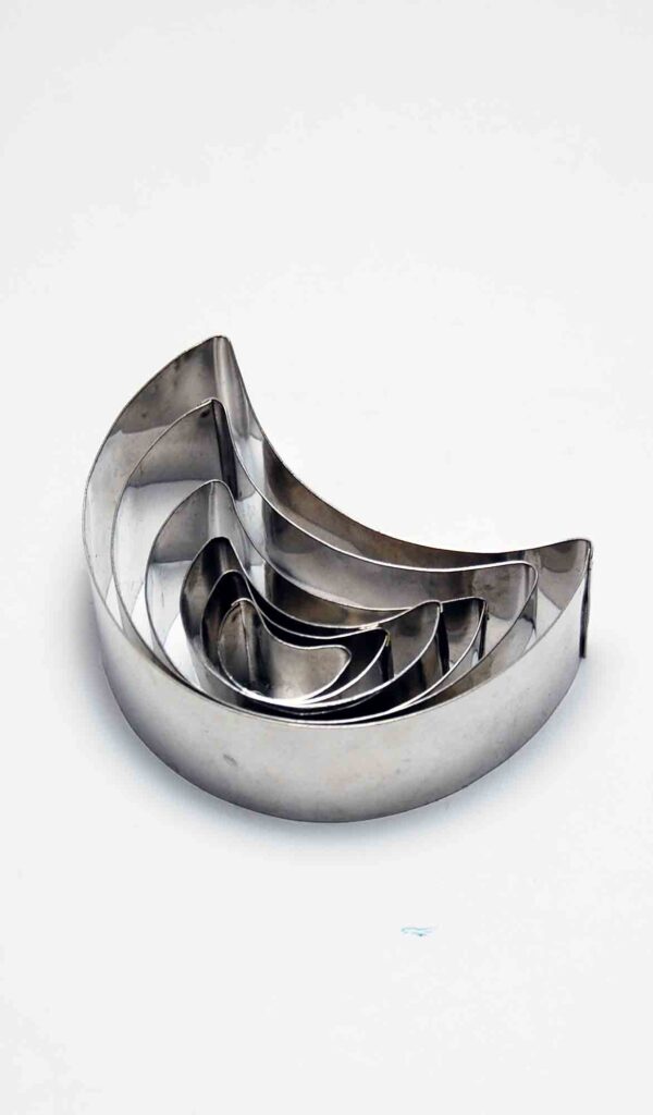 Sets of 6 Half Moon Shape Cookie Cutter - 1" Deep
