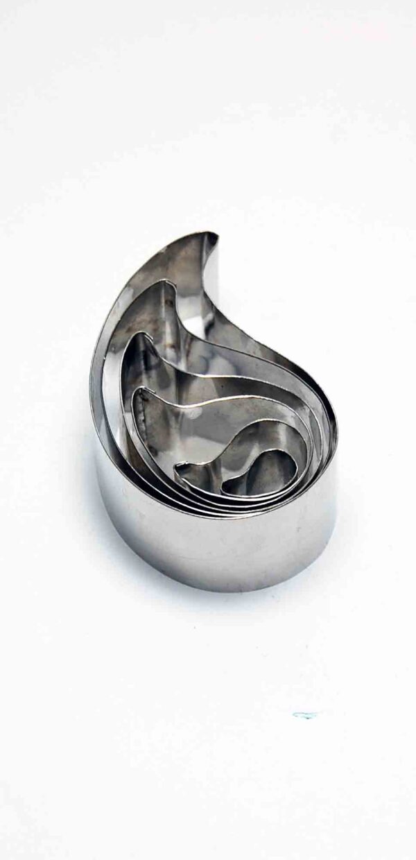 Sets of 6 Tear Drop Shape Cookie Cutter - 1" Deep