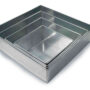 Set of 4 Tier Square Multilayer Birthday Wedding Anniversary Cake Tins / Pans / Mould by Falcon