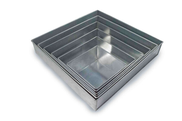 Set of 6 Tier Square Multilayer Birthday Wedding Anniversary Cake Tins / Pans / Mould by Falcon