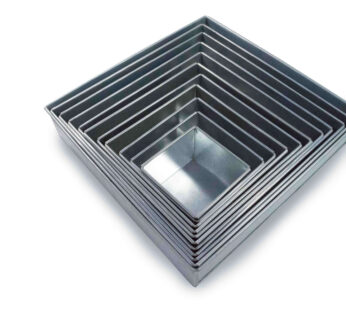Set of 11 Tier Square Multilayer Birthday Wedding Anniversary Cake Tins / Pans / Mould by Falcon