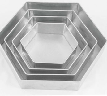 Set of 4 Tier Hexagon Multilayer Birthday Wedding Anniversary Cake Tins / Pans / Mould by Falcon