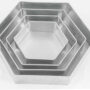 Set of 4 Tier Hexagon Multilayer Birthday Wedding Anniversary Cake Tins / Pans / Mould by Falcon