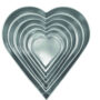 Set of 6 Tier Heart Multilayer Birthday Wedding Anniversary Cake Tins / Pans / Mould by Falcon 3" Deep