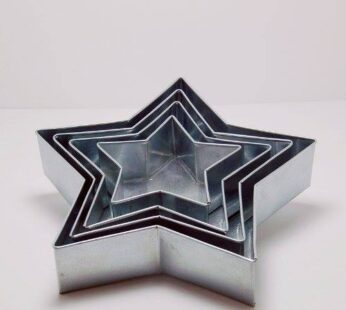 Set of 4 Tier Star Multilayer Birthday Wedding Anniversary Cake Tins / Pans / Mould by Falcon 3″ Deep