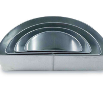 Set of 4 Tier Half Moon Multilayer Birthday Wedding Anniversary Cake Tins / Pans / Mould by Falcon 3″ Deep
