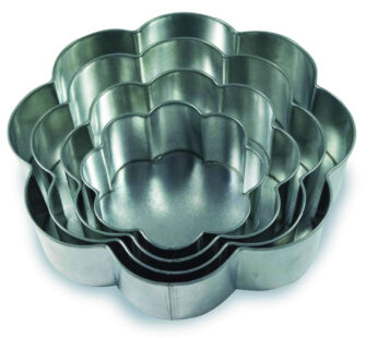 Set of 4 Tier Petal Multilayer Birthday Wedding Anniversary Cake Tins / Pans / Mould by Falcon 3″ Deep