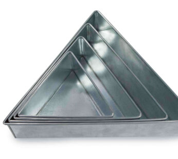 Set of 4 Tier Triangle Multilayer Birthday Wedding Anniversary Cake Tins / Pans / Mould by Falcon 3″ Deep